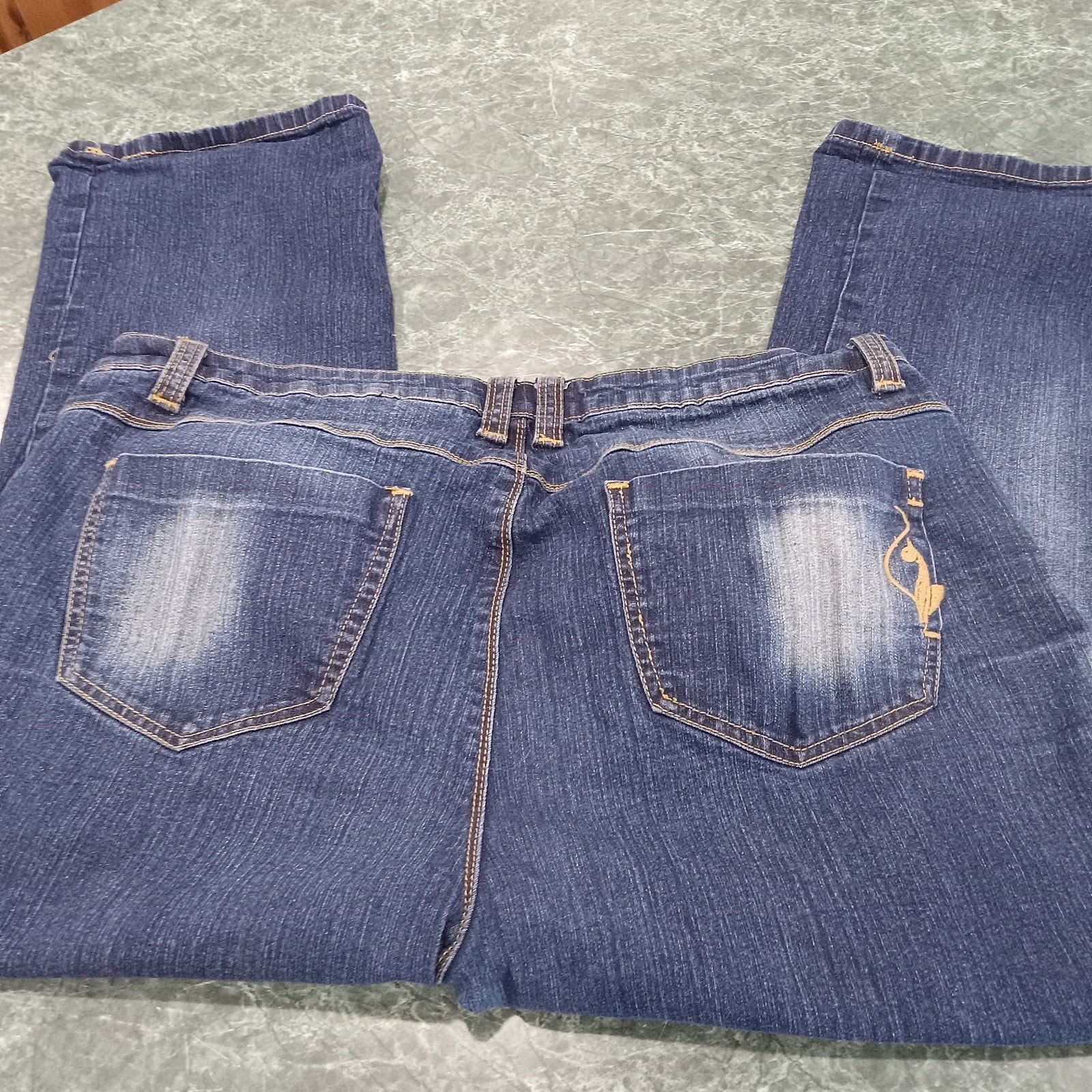 Phat Fashion Baby Phat Silver Label Womens Straight Jeans Size 18 Med Wash Y2k